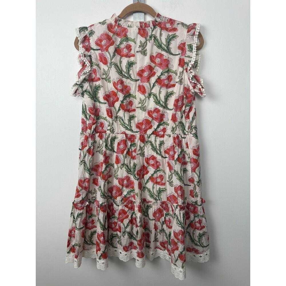 NEW Charlee Boho Floral Dress size XL Lined Pockets Cotton $178 Ruffle A44 - Picture 6 of 9
